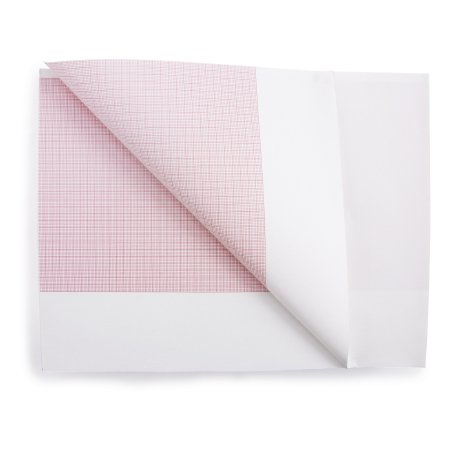 Paper EKG Thermal Diagnostic Recording Permitrace Premium Grade Paper 8-1/2 X 5-1/2 Inch Z-Fold Red Grid 007983 / 7984 (200/PD 8PD/CS) by Precision Charts  ID 007984